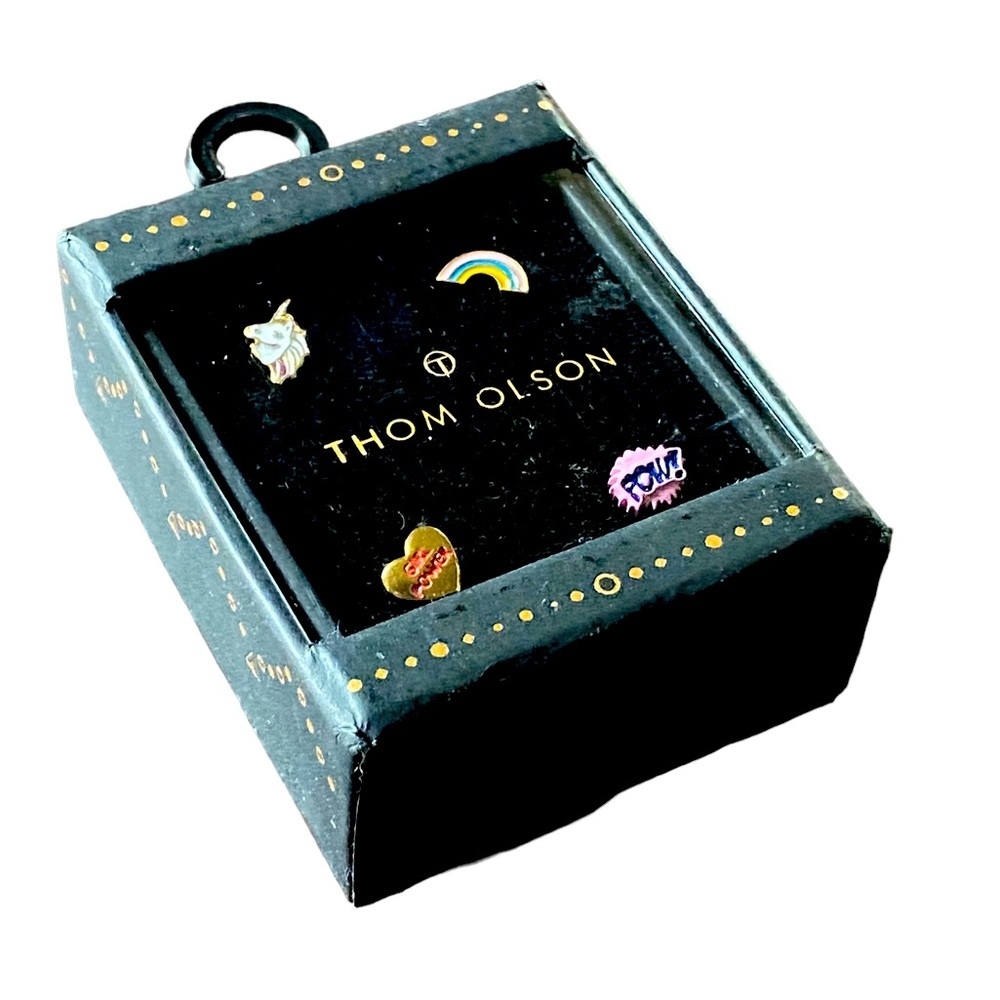 {Thom Olson} Unicorn/Rainbow Theme Stud Earring Set
